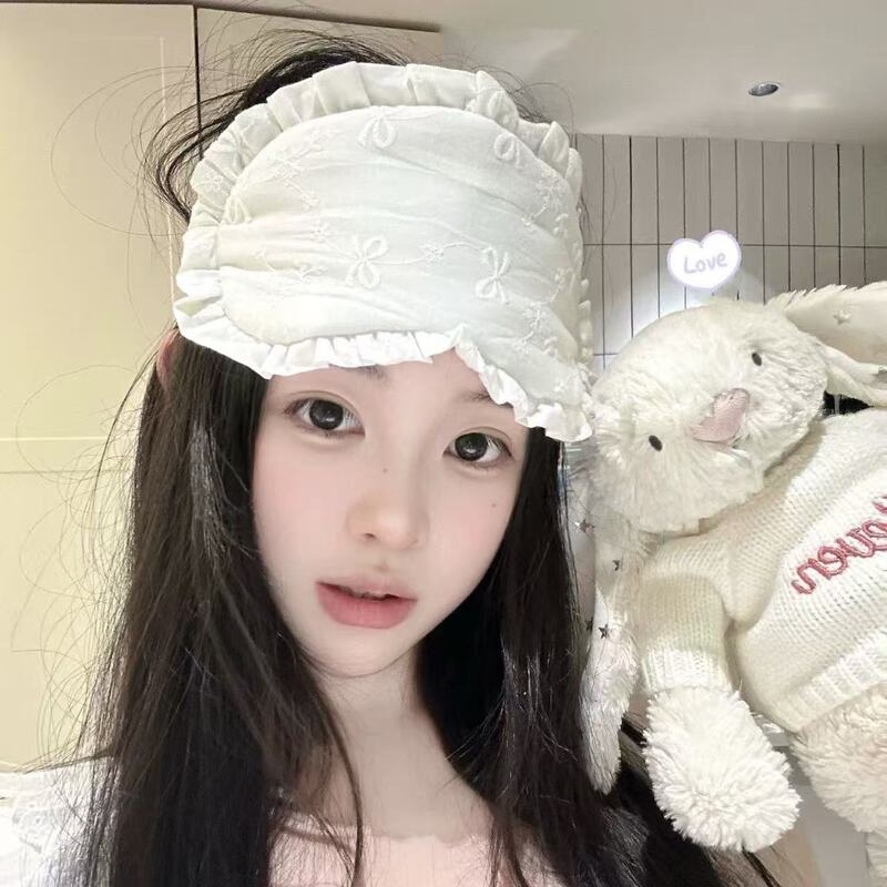 甜妹可爱卡通蕾丝花边印花眼罩遮光睡眠专用女ins风睡觉新款|undefined