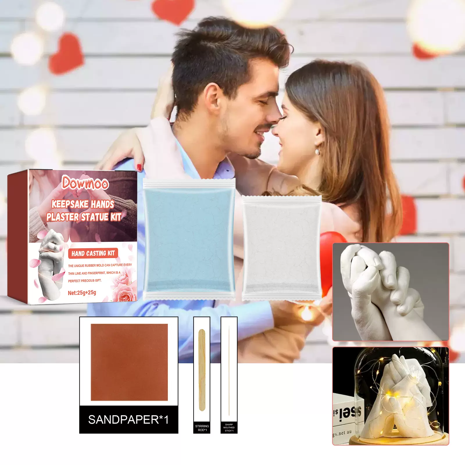 DOWMOO DIY手工自制工艺立体手模石膏克隆模型自制纪念礼物工艺品