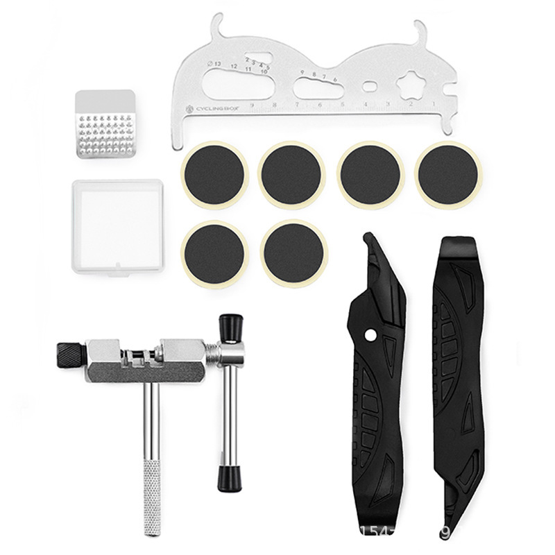 Herramienta de reparación de bicicletas eje central conjunto de combinación de llave volante conjunto de montaje y desmontaje herramienta de reparación de cadena giratoria Reparación de desmontaje de vuelo