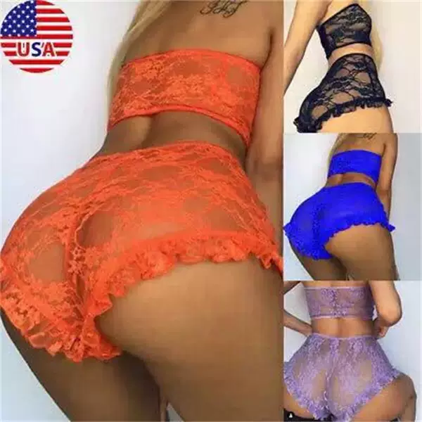2026 Amazon Ebay Aliexpress European and American Sexy Lingerie See-Through Lace Two-Piece Set Manufacturer