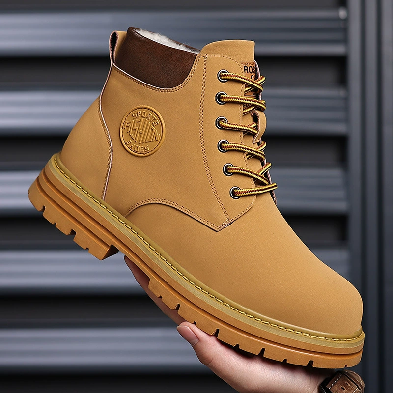 Ботинки Martin из натуральной кожи кожаные ботинки на толстой подошве 2024 осенние мужские ботинки на флисовой подкладке ботинки из ревеня короткие ботинки комбинезоны с большим носком ботинки хлопчатобумажные ботинки
