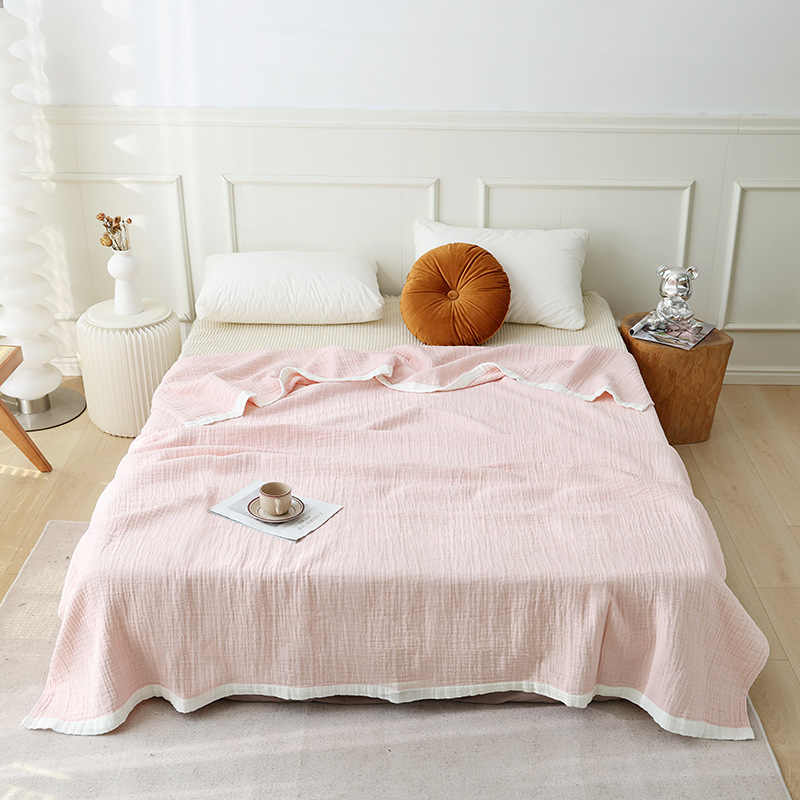 Factory wholesale cotton four-layer gauze sheets double air conditioning summer quilt dormitory blanket plain simple towel quilt Factory wholesale cotton four-layer gauze sheets double air conditioning summer quilt dormitory blanket plain simple towel quilt