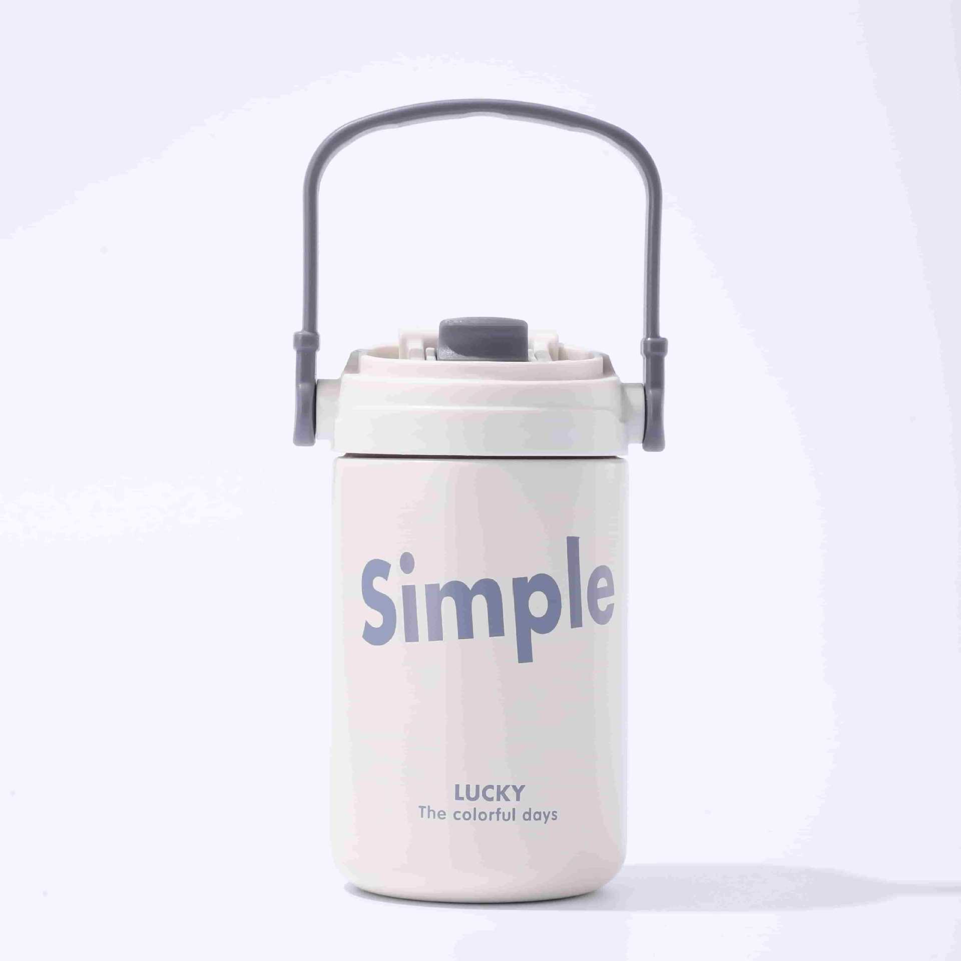 Taza de aislamiento de acero inoxidable 304 de moda Taza de café simple Taza portátil de doble bebida Taza de pareja al por mayor