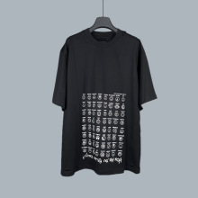 【现货秒发】正确高版本巴黎B家表情大全破洞做就男女款印花T恤