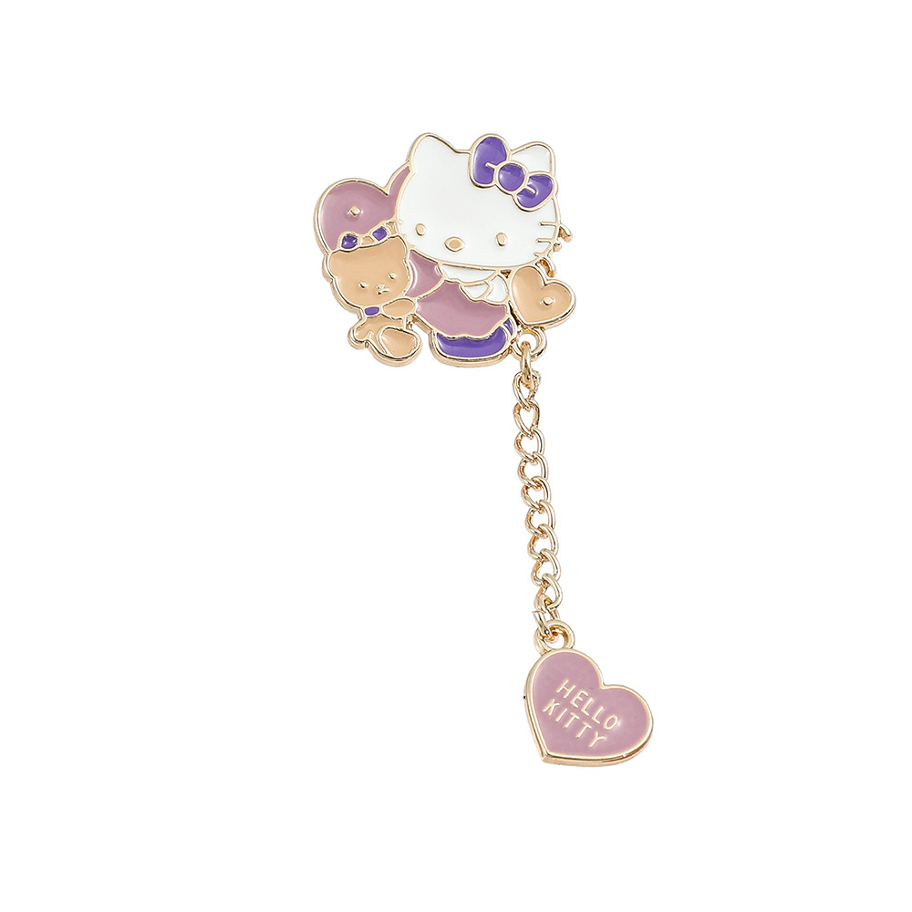 Venta caliente cien Sanrio serie de metal broche de dibujos animados coolomi Yugui perro KT gato todo-fósforo de moda insignia