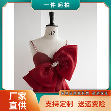 外贸敬酒服新娘2025冬季吊带酒虎丘婚纱晚礼服法式订婚长裙演出服