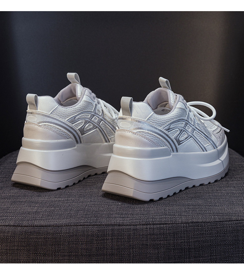 Giày sneaker nữ đế dày phong cách cổ điển, tăng chiều cao, thoải mái — Vàng 5053, Xám 5053, Tím 5053 chi tiết 15