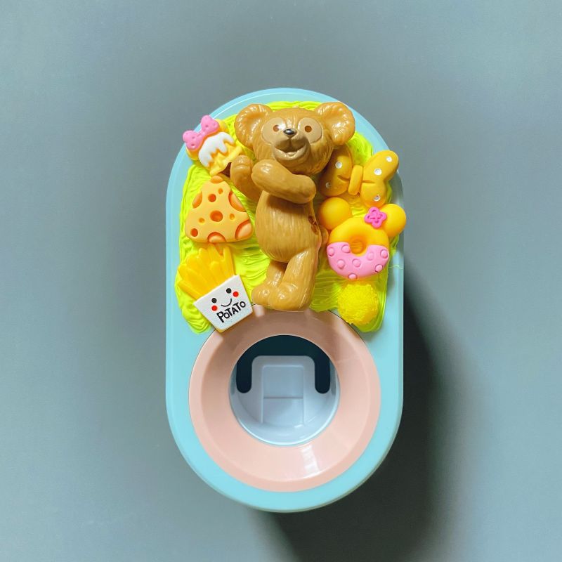 Automático de pasta de dientes exprimidor de dibujos animados de los niños lindo Punch-libre almacenamiento rack clip de pasta de dientes exprimidor diario diverso suministro