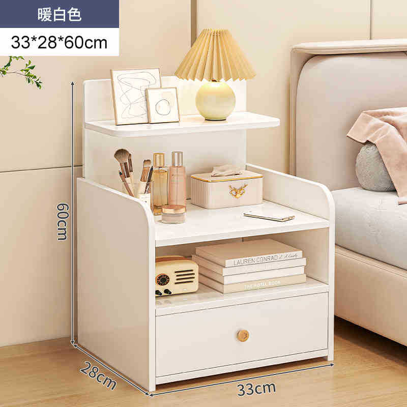 Mesita de noche, gabinete de almacenamiento pequeño y moderno para el hogar con cerradura, estante de almacenamiento, mini gabinete sencillo y moderno para dormitorio.