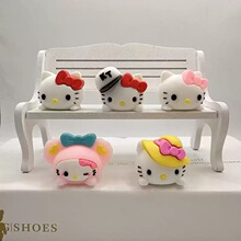 卡通KT猫公仔pvc软胶配件手机壳收纳盒汽车显示屏贴片装饰摆件