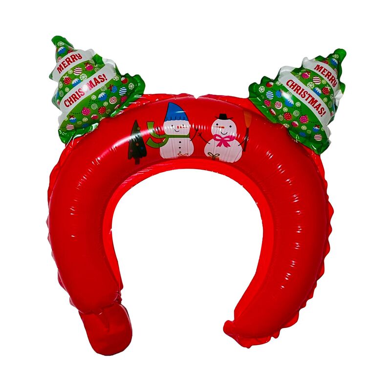 クリスマスのクリスマスツリーの老人雪だるまは棒のカチューシャの装飾品を持っています。|undefined