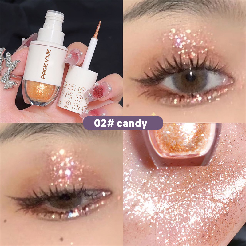 Cross-border color maquillaje PAGE VINE bolsillo barra de brillo natural brillante brillante Amazon barra de agua de sombra de ojos