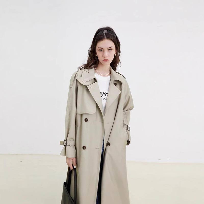 Mid-length Hepburn British Coat Coat Women's Spring and Autumn 2024 New Coat Coat Commuter Simple