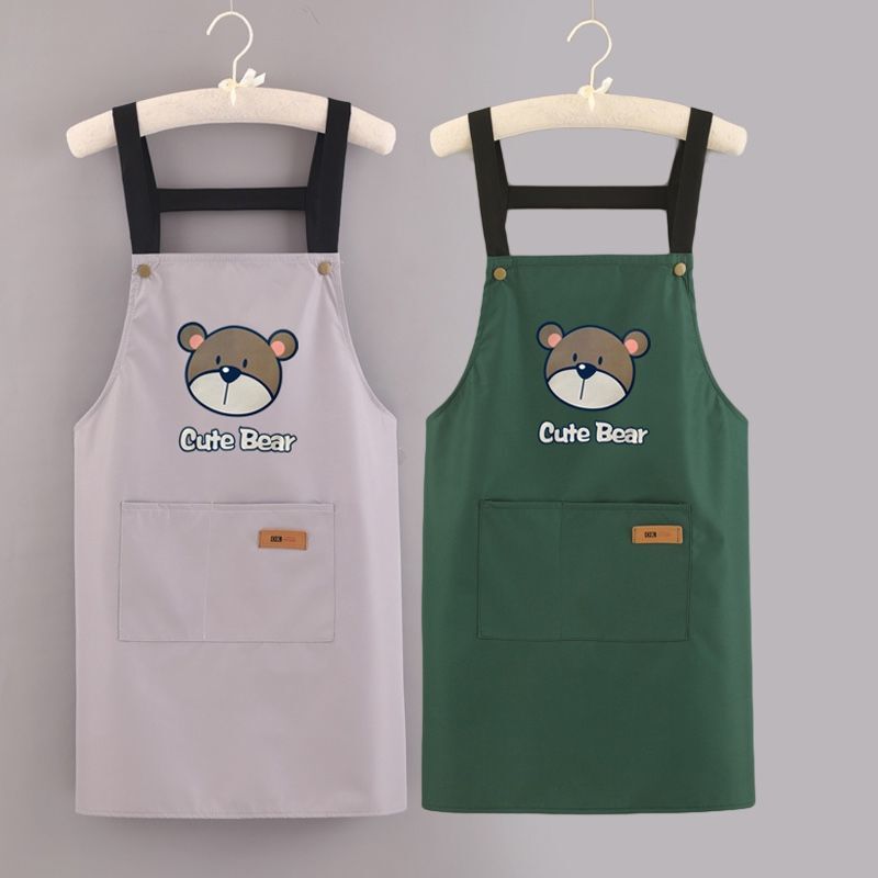 エプロン防水防油男女キッチン料理ウエスト漫画シンプルなストラップ大ポケットレストラン作業服延長|undefined