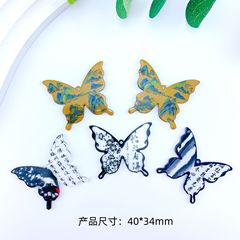 Transparent Acrylic Ink Calligraphy Trendy Butterfly Earring Pendant Handmade DIY Fashion Charm Accessory
