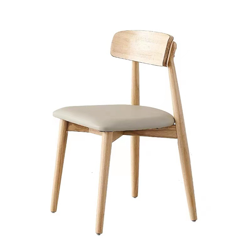 silla de comedor de madera sólida nórdica, madera casera, viento de crema, mesa de comedor moderna y simple, silla de diseño, taburete de comedor