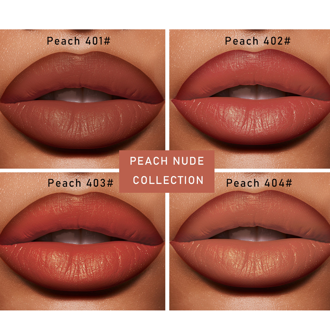 New Peach Nude semi-matte Silky Mist Lipstick Long-lasting waterproof brightening surface easy to color_voghion.com