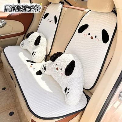 Cute Puppy Car Lumbar Support Ice Silk Breathable and Comfortable Car Seat Cushion Lumbar Pillow Universal Car Lumbar Support for All Seasons