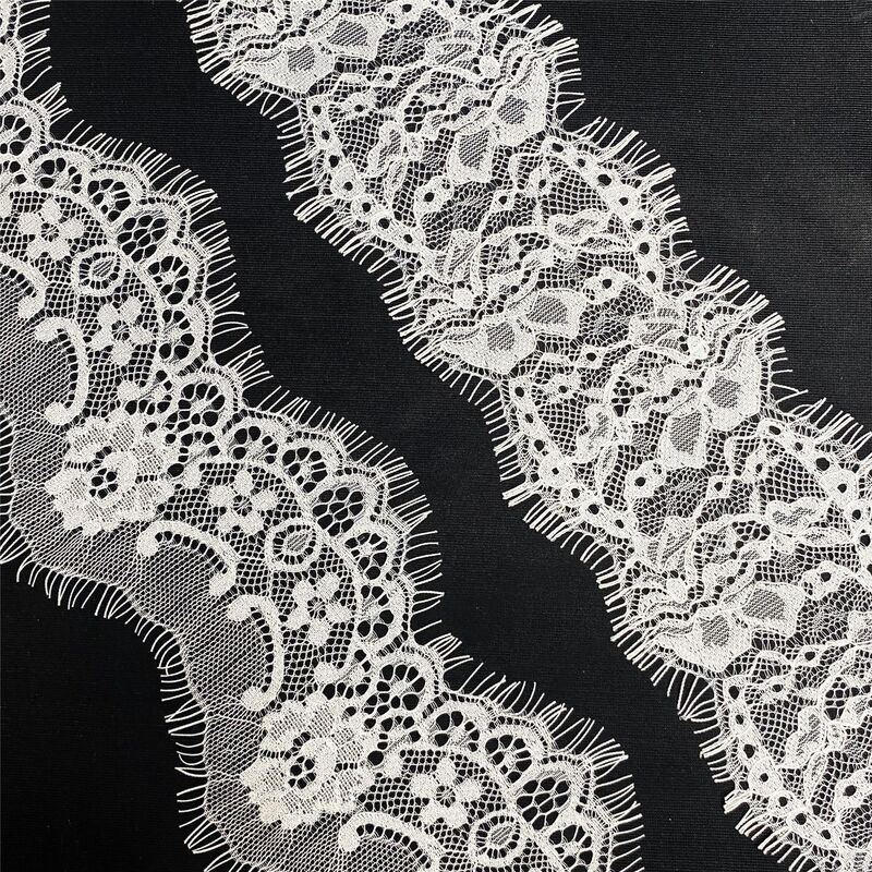 Non-elastic Eyelash Lace Cut Out White and Black Intimates Skirt Wedding Dress Lace Home Textile Decorative Clothing Accessories