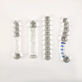 长款玻璃阳具拉珠同志后庭肛塞肛门成人玩具调情情趣用品仿真阳具