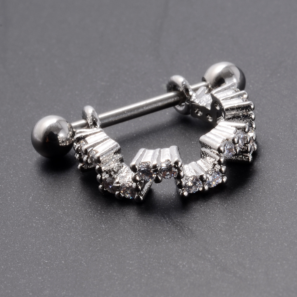 1 Piece Lady Heart Shape Inlay Stainless Steel Zircon Ear Studs display picture 7