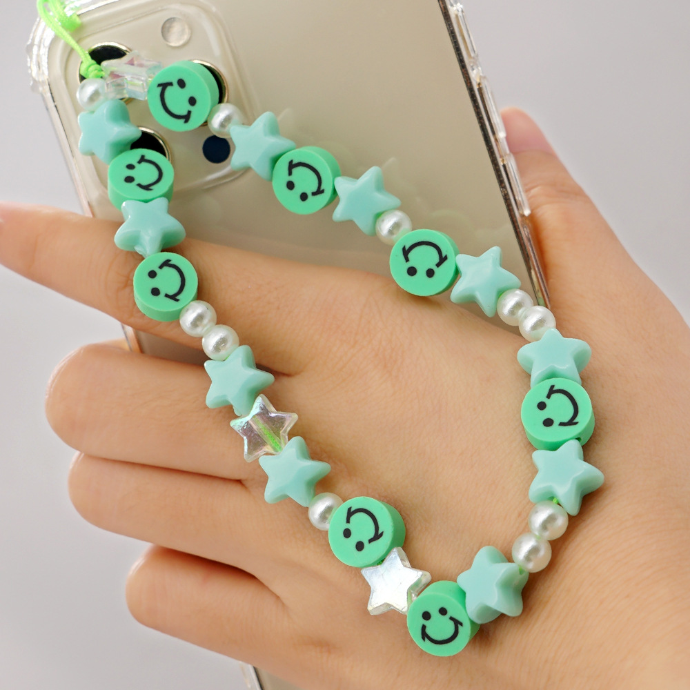 Ethnic Style Smiley Soft Ceramic Mobile Phone Chain Acrylic Five-pointed Star Pearl Beaded Mobile Phone Lanyard display picture 21