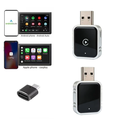 New Cross-Border Wireless Carplay Android Auto Car Navigation Wired-To-Wireless Car Foreign Trade Box (Simsiz CarPlay və Android Auto) - k7d-international-version-neutral-silver-adapter
