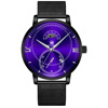 New hot sale creative sun, moon, star men's network with watch fake single -eye fashion Roman scale calendar quartz watches