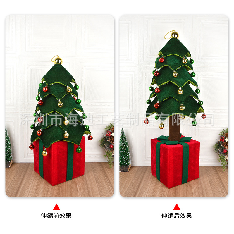 Regalos de Navidad transfronterizos árbol de Navidad retráctil regalos de modelado decoración creativa con iluminación decoración de ventanas