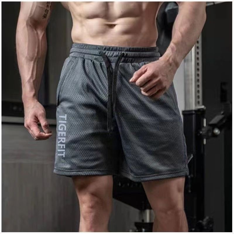 Maiba fitness GYM deportes de secado rápido pantalones cortos de malla transpirable hombres verano americano casual entrenamiento de baloncesto suelto 5
