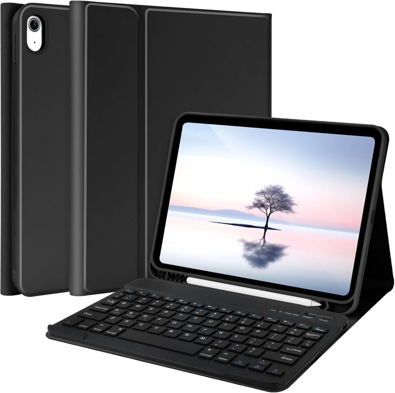 Suitable for iPad Pro11 Tablet Protective Case with Integrated Keyboard, iPad 10Th and 11Th Generation Protective Case with Magnetic Pen Slot