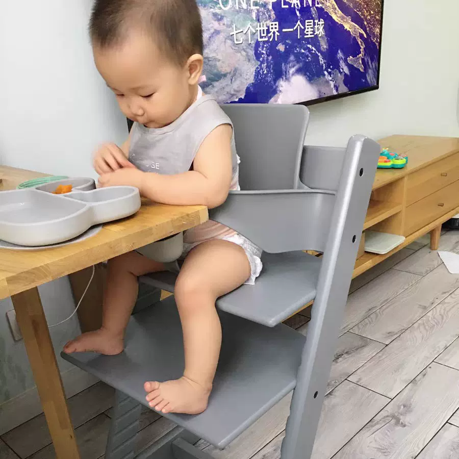 榉木儿童餐椅实木宝宝可调节多功能升降成长椅学习椅家用座椅现货