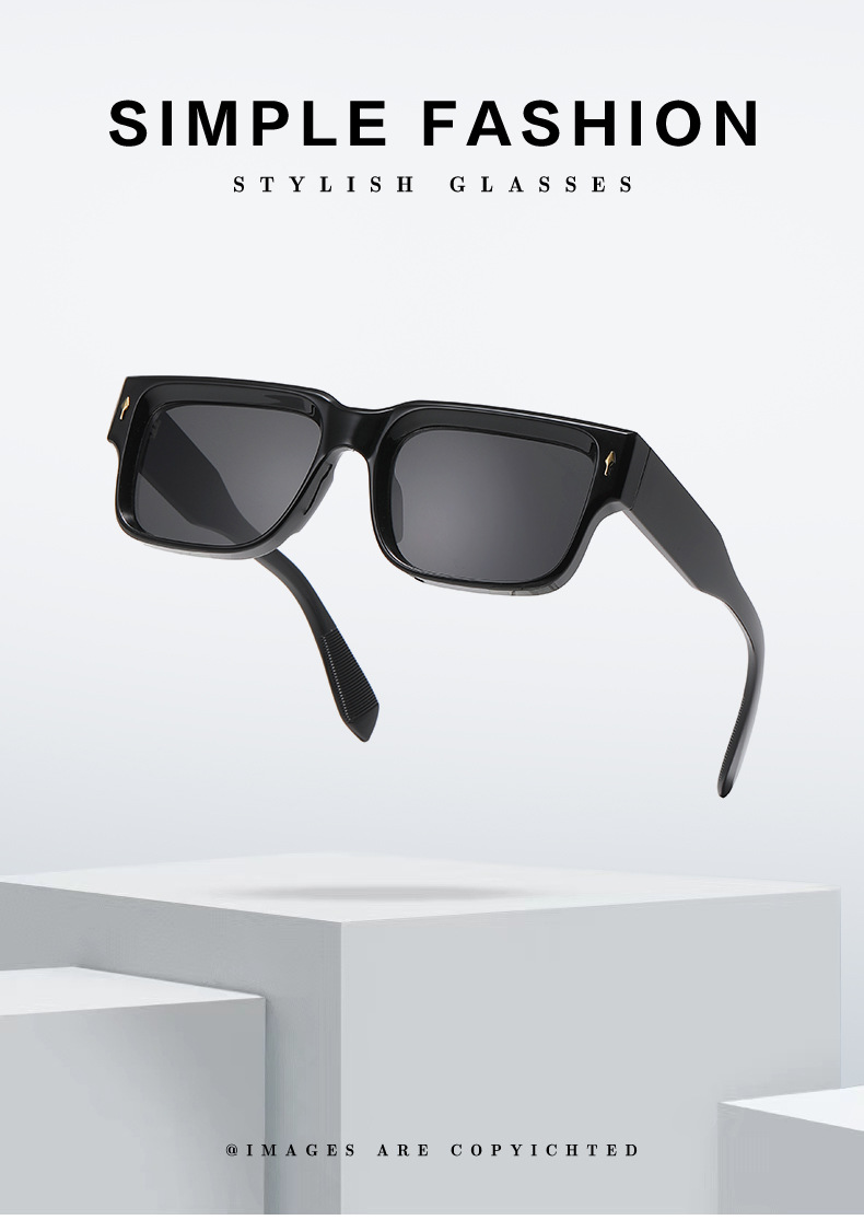 50g Weight Full Frame Glasses Structure Sunglasses Classification Ac, UV400 Protection Lens Material Square Glasses Style Outdoor, Travel Occasion Solid Color Pattern All Seasons Season Unisex Gender Simple Style, Classic Style Style Simple Style Classic Style Solid Color Ac UV400 Protection Square Full Frame Women's Sunglasses 无