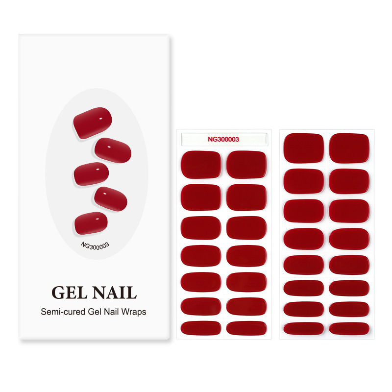 To map custom gel light nail stickers solid color nail glue half baked wear nail stickers nail stickers factory