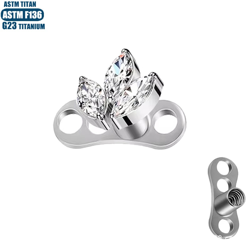16G labret stud size and finish detail