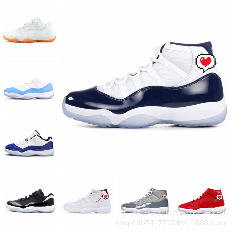 Putian AJ11 Big Devil 2.0 Kangkou Gypsophila Slam Dunk 순수 오리지널 스포츠 신발 남성용 블랙 레드 농구화