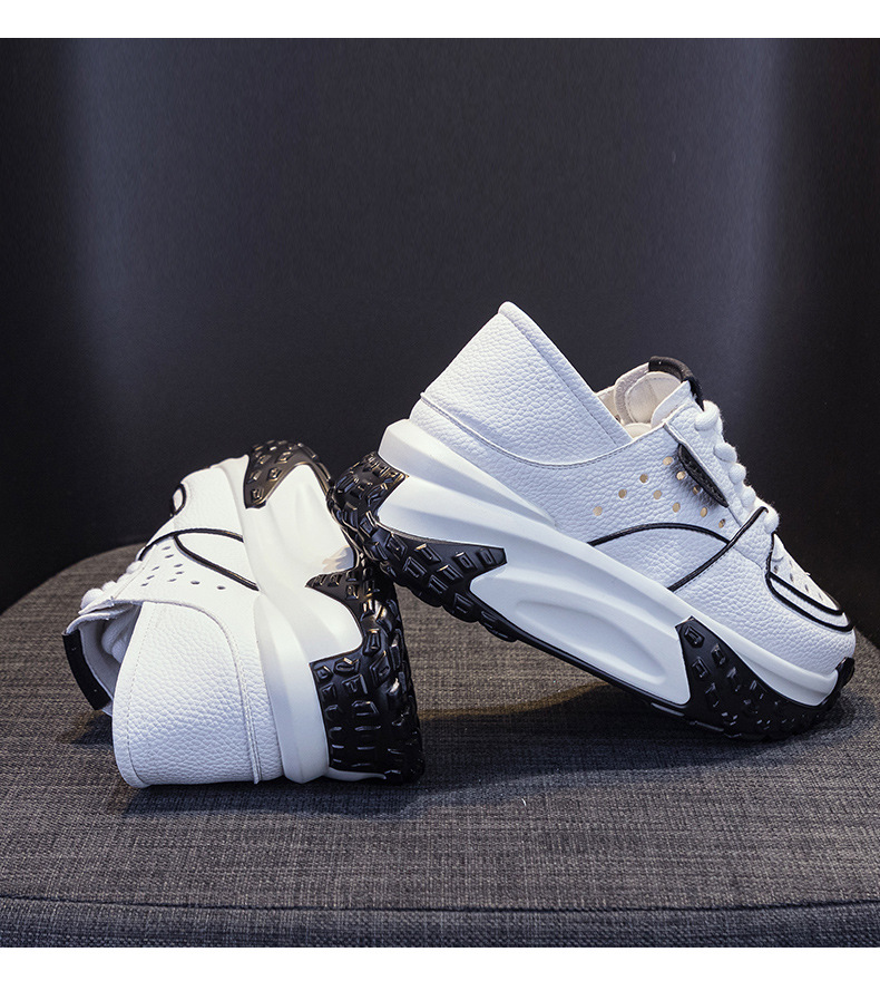 Giày sneaker nữ da thật đế dày phong cách thể thao tăng chiều cao, có thể xỏ như dép, mẫu hè 2026 — M2328 màu tím, M2328 màu đen, M2328 Màu Đỏ, M2328 màu xanh lá chi tiết 14