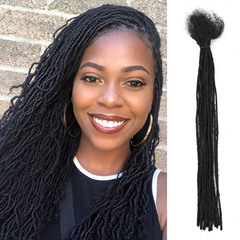 Human hair dreadlocks hook needle hair extension, 0.2cm dirty dreadlocks with real human hair