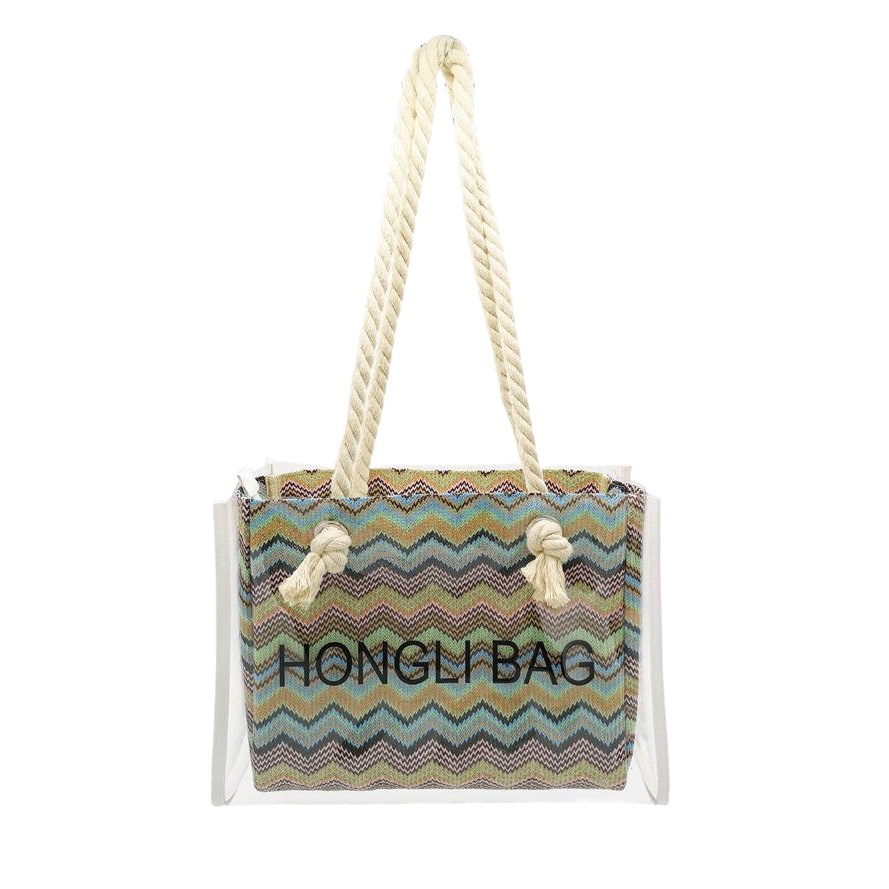PVC linen woven handbag