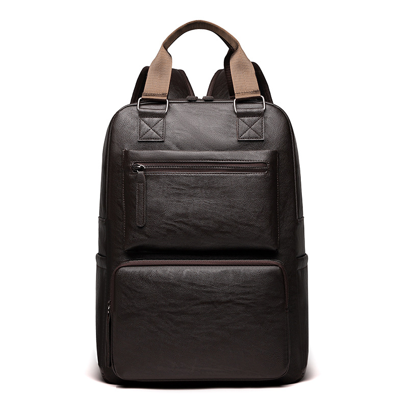 Nueva mochila de PU, mochila de hombre de moda, bolso de hombre de negocios de cercanías, bolso de computadora de gran capacidad, mochila transfronteriza