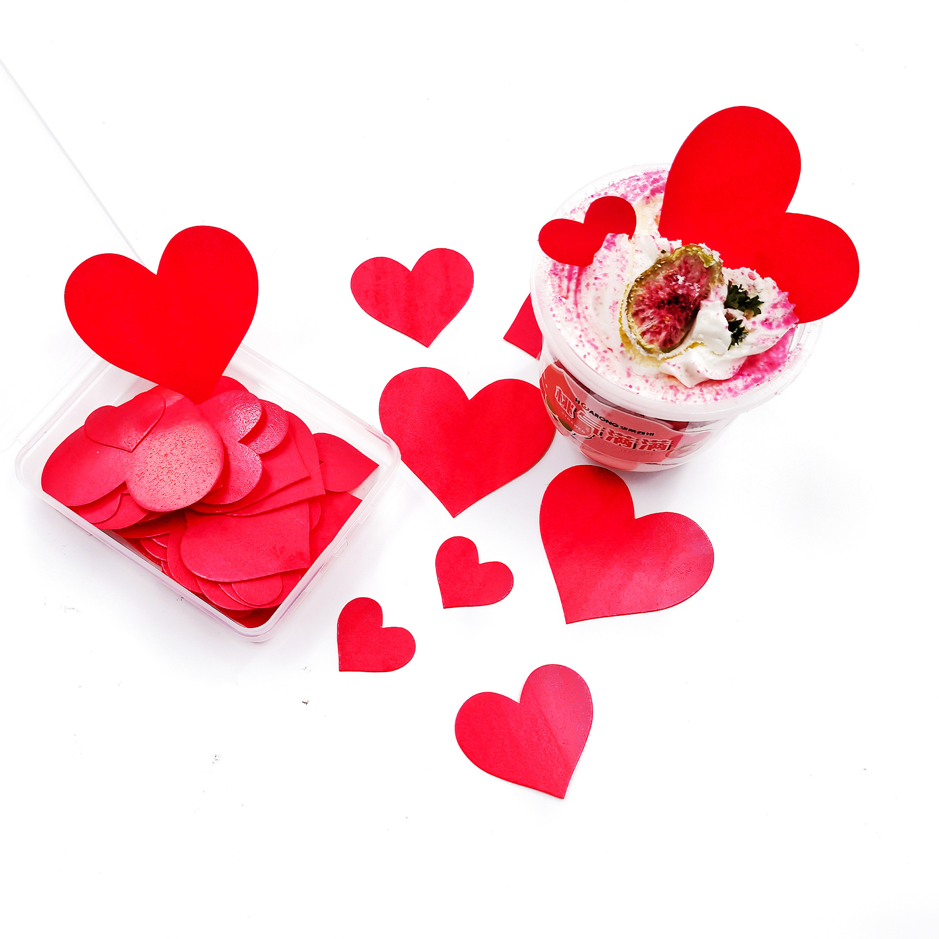 Cross-border hot sale glutinous rice paper Love birthday cake baking dessert decoration wafer paper plug-in heart-shaped