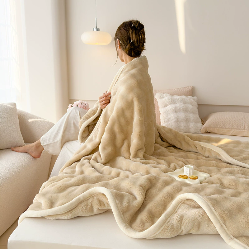 Plush Rabbit Blanket, Thickened Sofa Throw, Multiple Sizes 70×100–200×230 cm, Gift