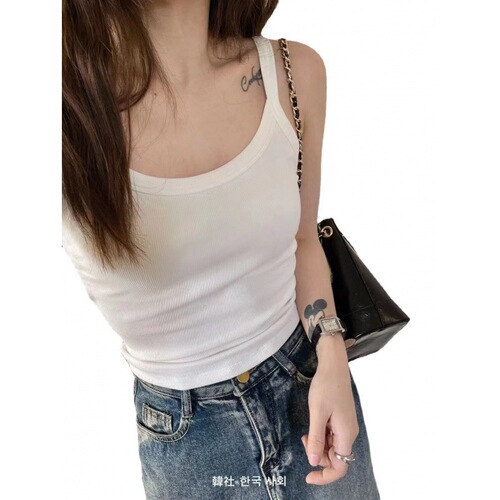 Korean Society 6604 summer all-in-one all-in-one camisole with chest pads, beautiful back, comfortable, slimming, and slimming outer camisole