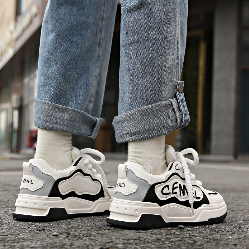 Balance Damen Sport Caual 2025 Frühling und Herbst Neue dickbesohlte, höhenverstärkende Papa-Wasserdichte Lederplatte_voghion.com