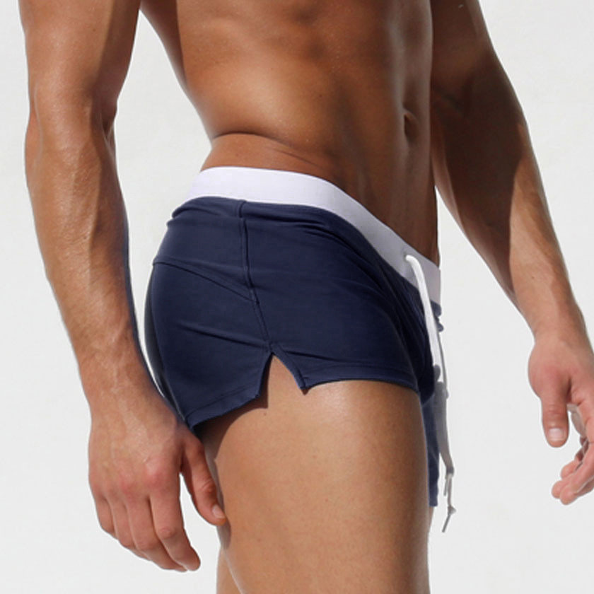 Herren Badehose Aus Nylon Einfarbig Dehnbar Und Bequem_voghion.com