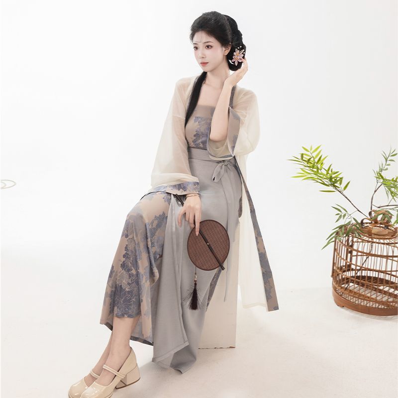 Nanxiang Jinxia【Foggy Spring Mountains】Song Dynasty-Style Hanfu Caoxian Front-Opening Tencel Swirl Skirt Women's Chinese Style Summer Thin Hanfu Nanxiang Jinxia【Foggy Spring Mountains】Song Dynasty-Style Hanfu Caoxian Front-Opening Tencel Swirl Skirt Women's Chinese Style Summer Thin Hanfu