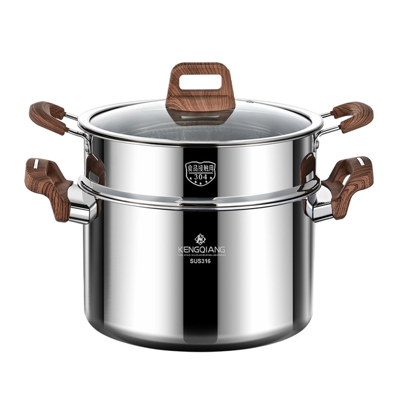Sonido y alta olla de cocción 316 acero inoxidable grueso olla de cocción de cocción de cocción electromagnética doméstica olla de cocción de gas