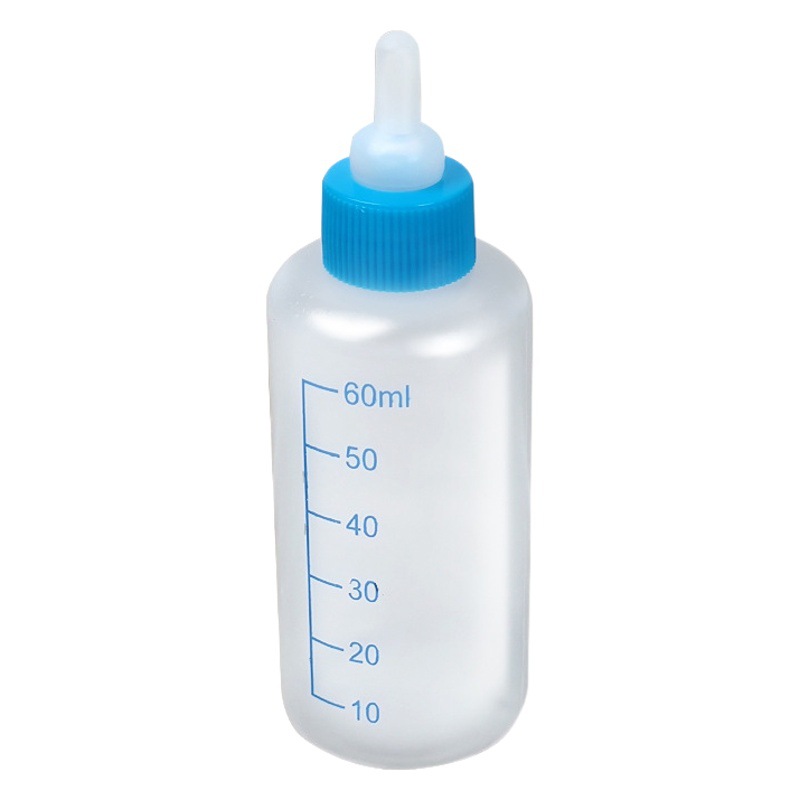 Botella de alimentación de mascotas gato y perro botella de alimentación de silicona botella de alimentación de gato y perro tamaño pequeño pezón gatito cachorro pezón pequeño biberón 60ml