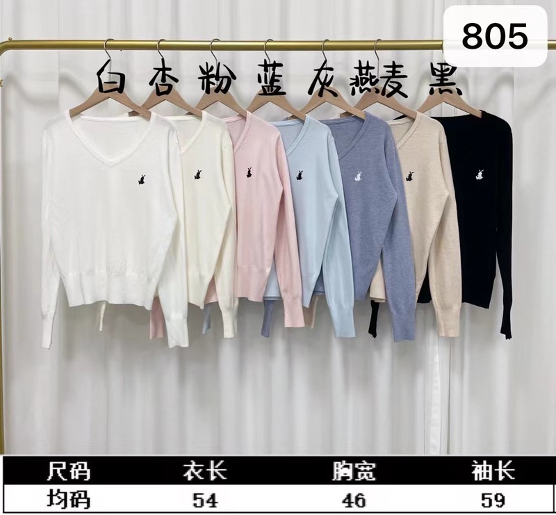 实拍实价 秋季韩版v领百搭刺绣减龄包芯纱针织衫长袖打底上衣女|undefined