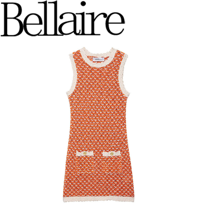 Za Foreign Trade Wholesale European and American Style French Women's Fashion Design Textured Knit Mini Dress 3991012